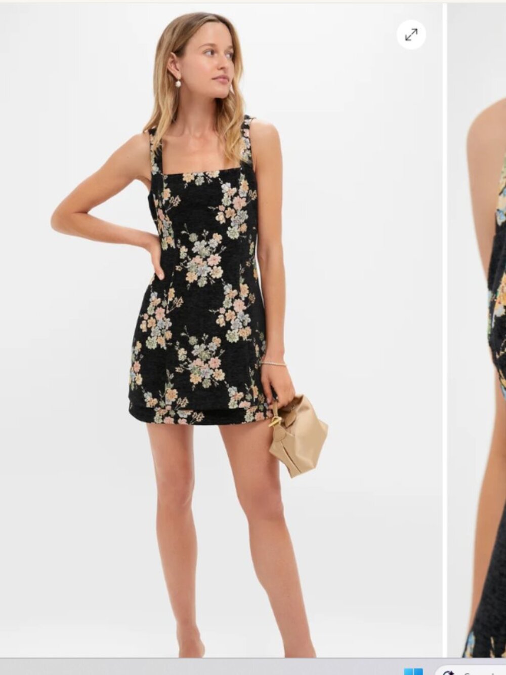Hyacinth House Black Floral Velvet Rhiannon Mini Dress - NWT